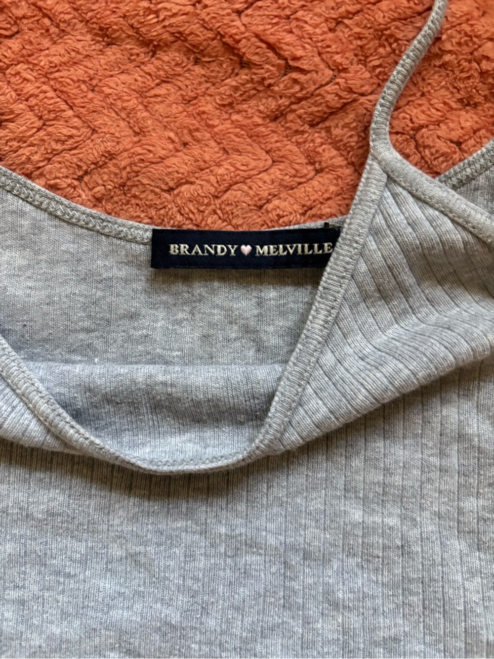 Brandy Melville Heather Gray Ribbed Scoop Tank
